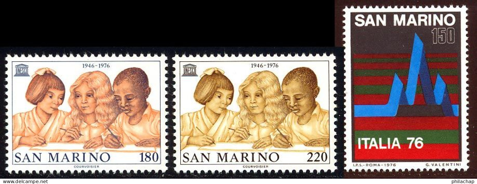 Saint-Marin 1976 Yvert 925 / 927 ** TB Bord De Feuille - Unused Stamps