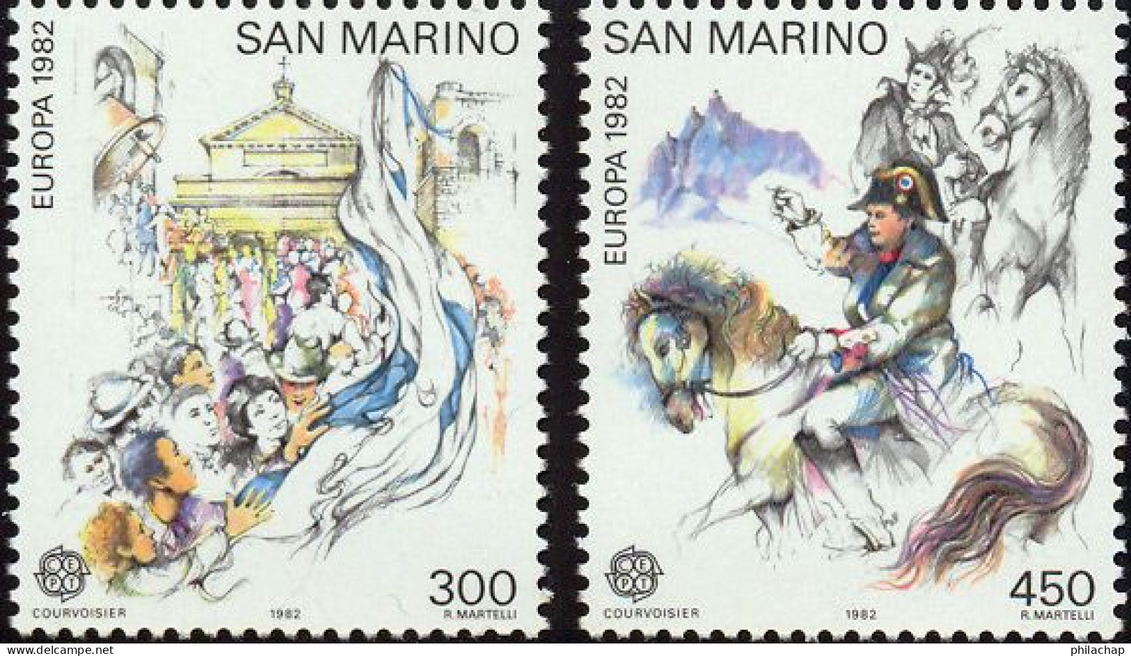 Saint-Marin 1982 Yvert 1055 / 1056 ** TB Bord De Feuille - Ongebruikt