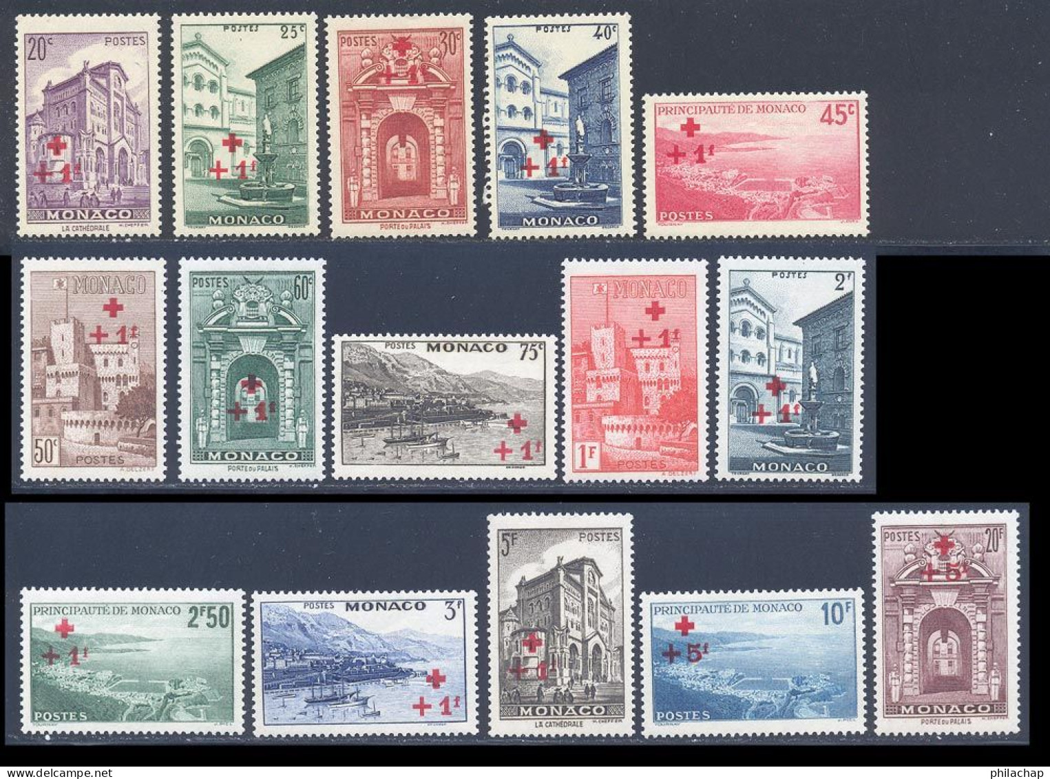 Monaco 1940 Yvert 200 / 214 * TB Charniere(s) - Neufs