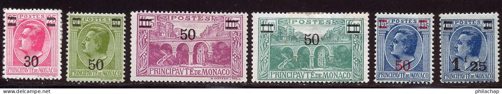 Monaco 1926 Yvert 104 / 109 * TB Charniere(s) - Unused Stamps