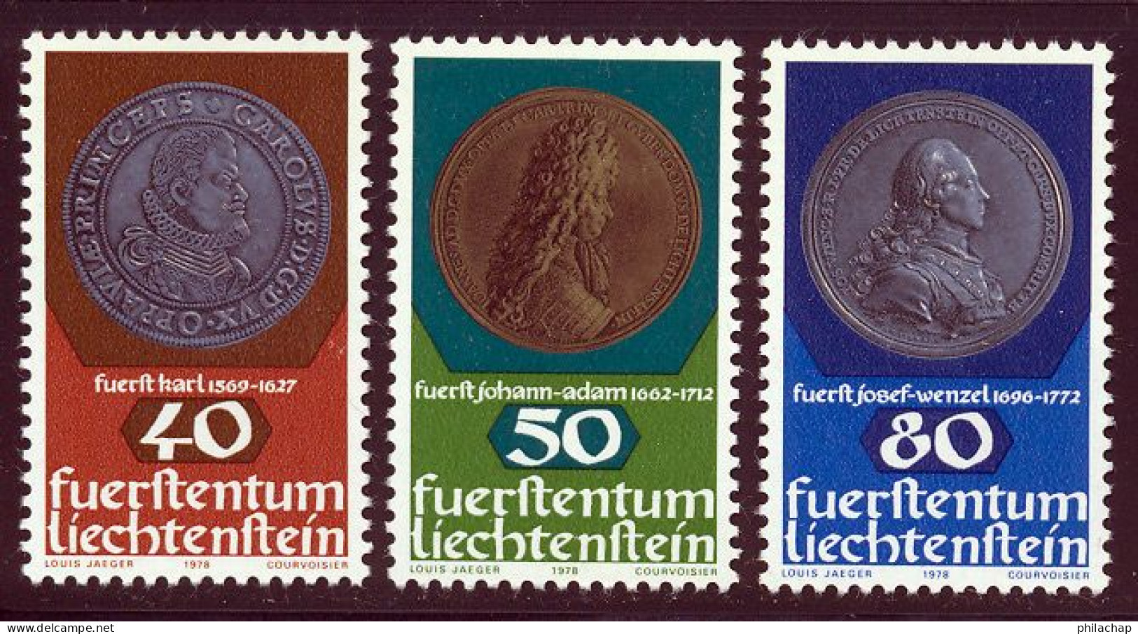 Liechtenstein 1978 Yvert 651 / 653 ** TB Bord De Feuille - Ungebraucht