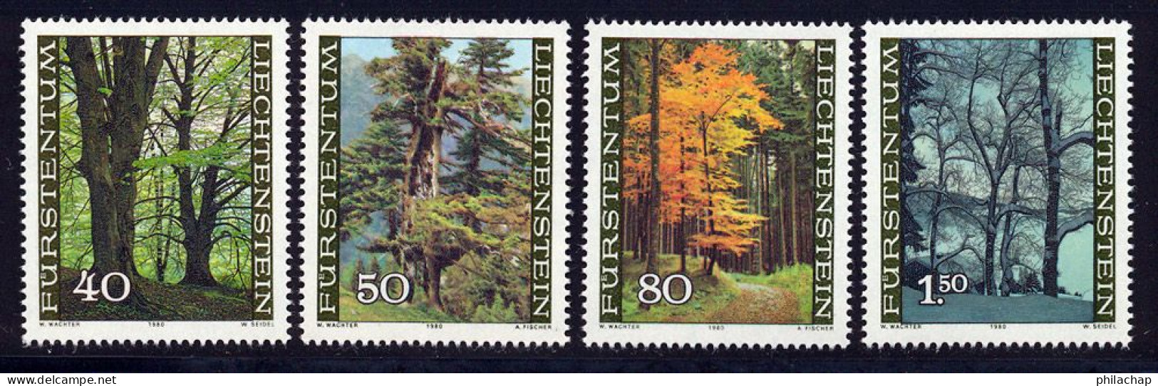 Liechtenstein 1980 Yvert 698 / 701 ** TB - Unused Stamps