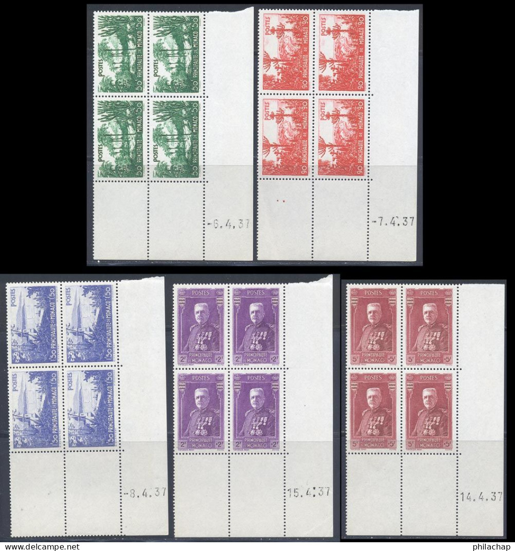 Monaco 1937 Yvert 135 / 139 ** TB Coins Date - Unused Stamps