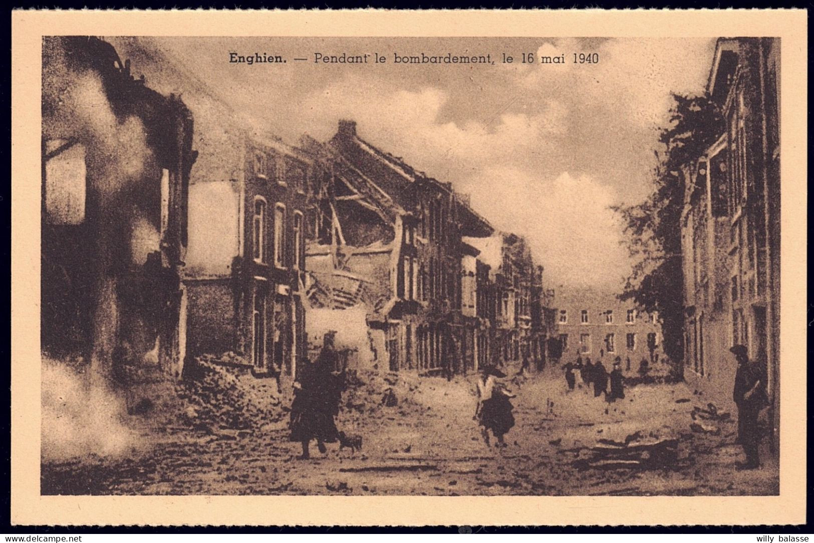 +++ CPA - ENGHIEN - EDINGEN - Pendant Le Bombardement 16 Mai 1940 - Ruines Guerre  // - Enghien - Edingen