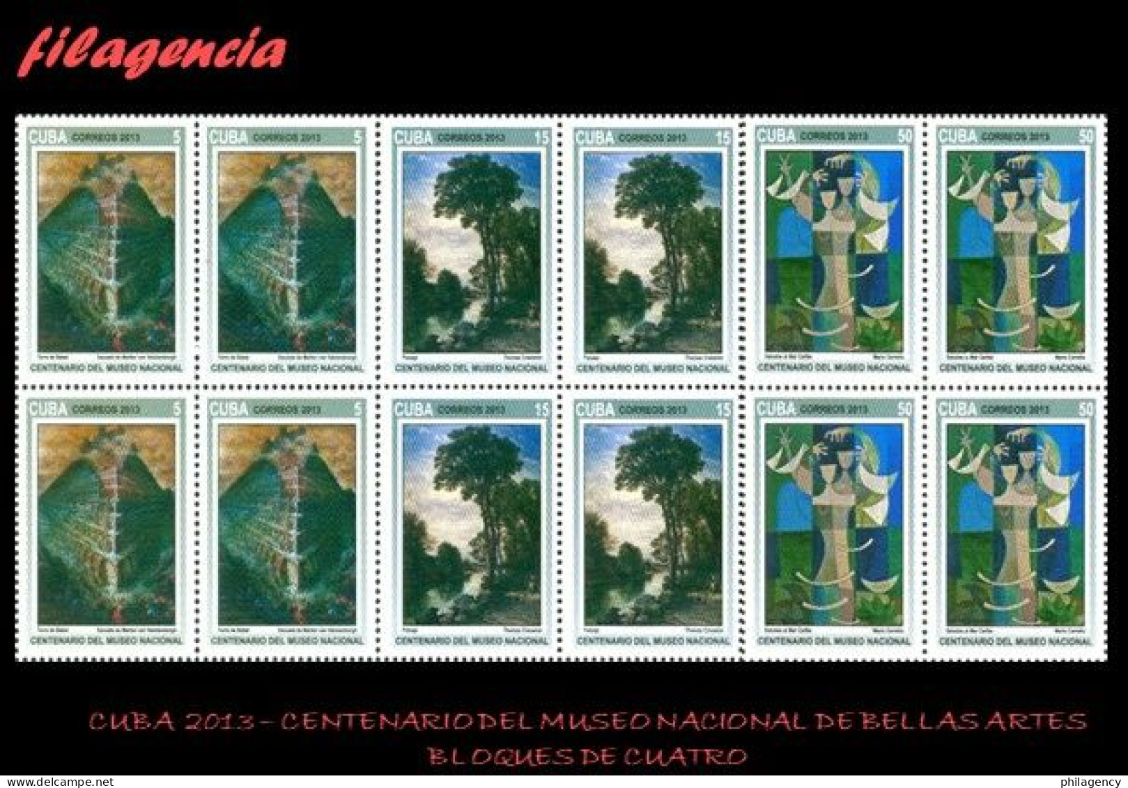 CUBA. BLOQUES DE CUATRO. 2013-04 CENTENARIO DEL MUSEO NACIONAL DE BELLAS ARTES - Nuevos