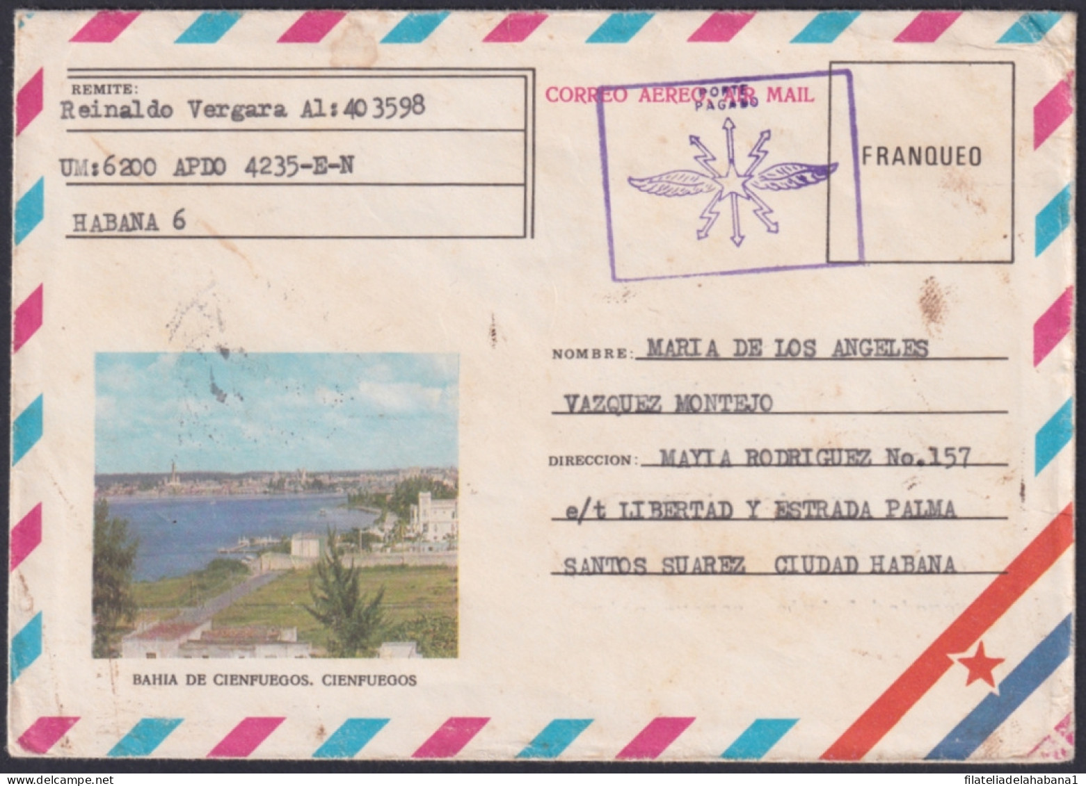 1983-H-11 CUBA 1983 ANGOLA WAR MILITAR FREE POST POSTAL STATIONERY TO HAVANA.  - Lettres & Documents