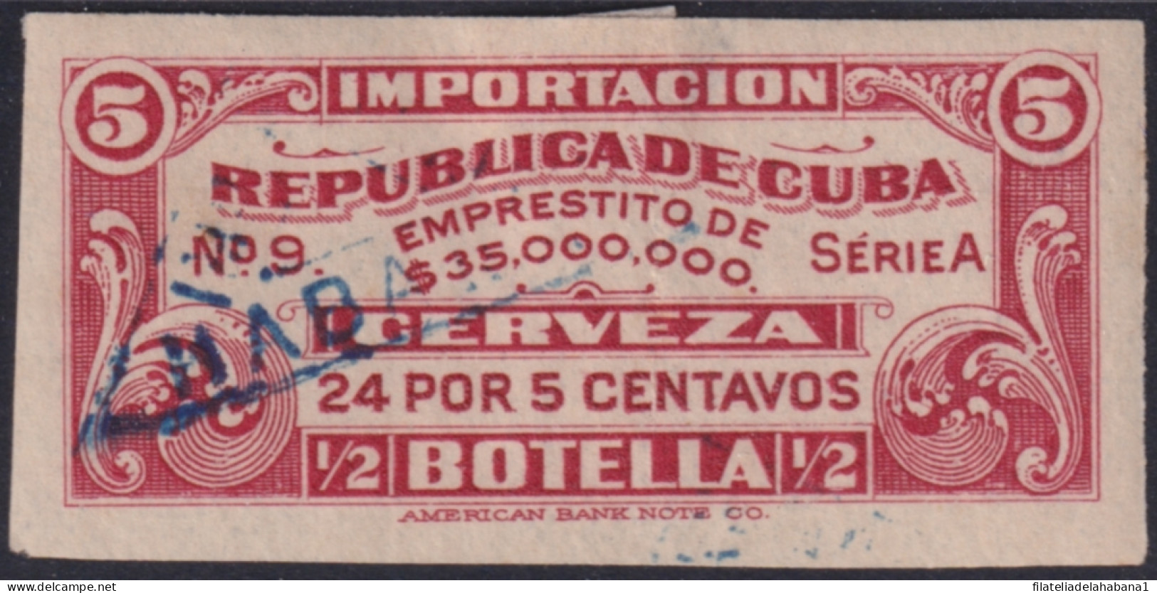 REP-545 CUBA REPUBLICA MNH REVENUE LICOUR BEER SPECIMEN PROOF.  - Portomarken