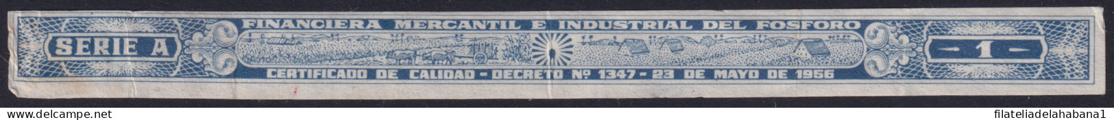 REP-546 CUBA REPUBLICA REVENUE MATCHES FOSFOROS SERIE A 1956.  - Impuestos