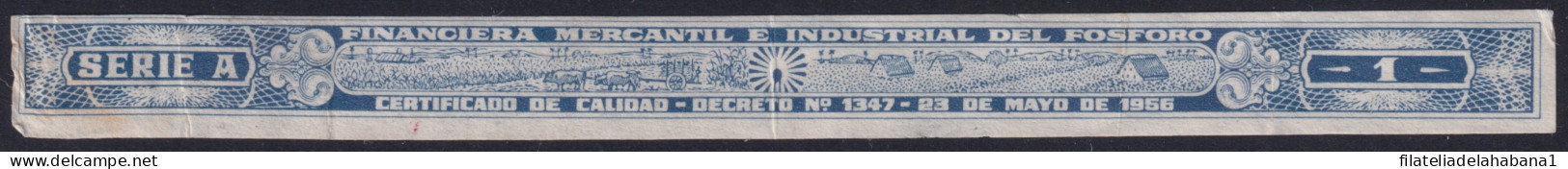 REP-546 CUBA REPUBLICA REVENUE MATCHES FOSFOROS SERIE A 1956.  - Segnatasse