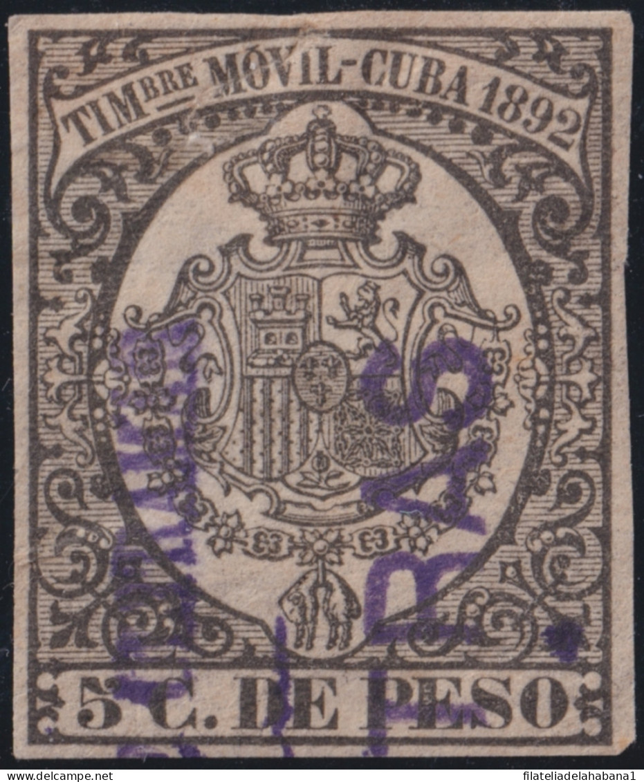 TMO-133 CUBA SPAIN 1892 REVENUE TIMBRE MOVIL PROOF MUESTRAS DE ULTRAMAR.  - Segnatasse