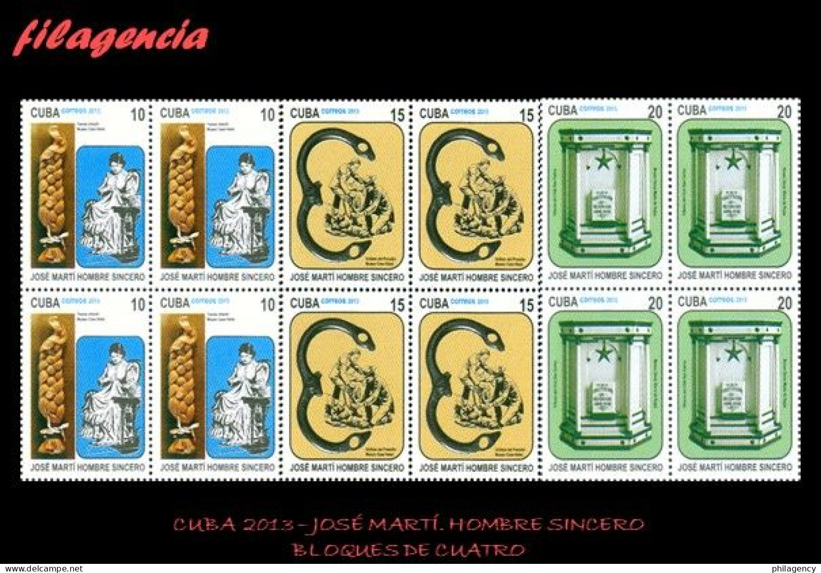 CUBA. BLOQUES DE CUATRO. 2013-05 JOSÉ MARTÍ. HOMBRE SINCERO - Unused Stamps