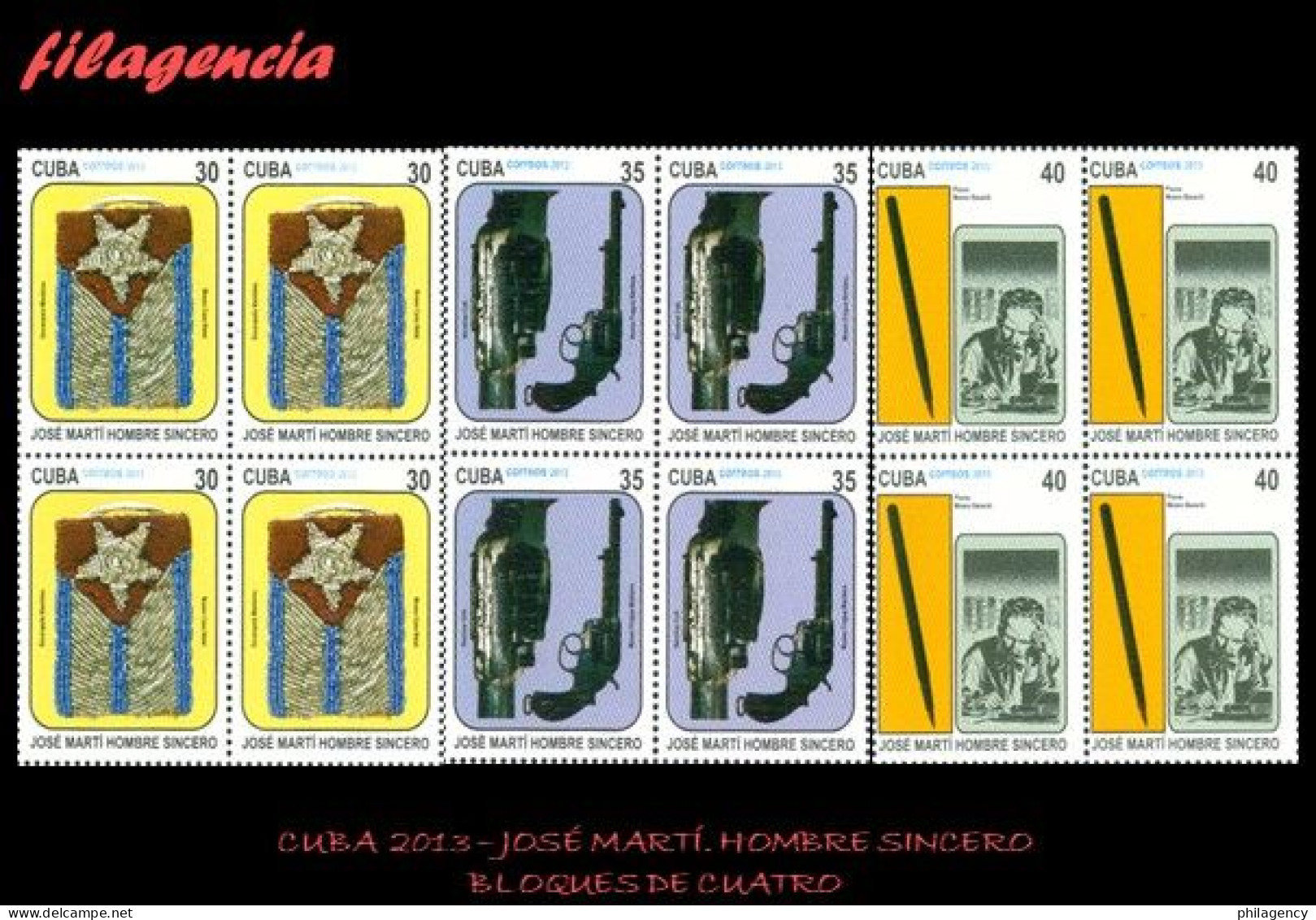 CUBA. BLOQUES DE CUATRO. 2013-05 JOSÉ MARTÍ. HOMBRE SINCERO - Neufs