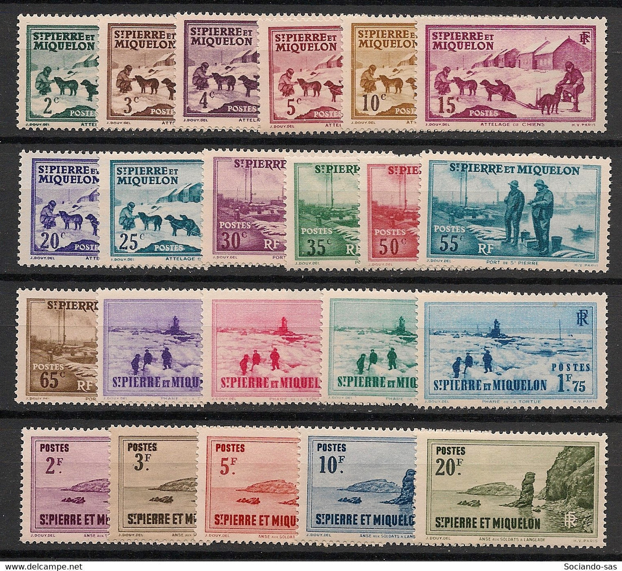 SPM - 1938 - N°YT. 167 à 188 - Série Complète - Neuf Luxe ** / MNH / Postfrisch - Neufs