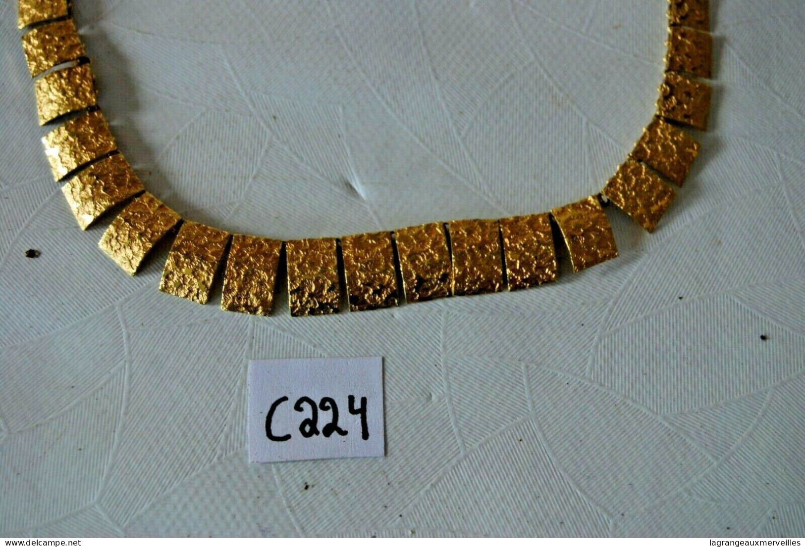 C224 Bijoux Anciens - Fantaisie - Plaqué Or - Collier - Collane/Catenine