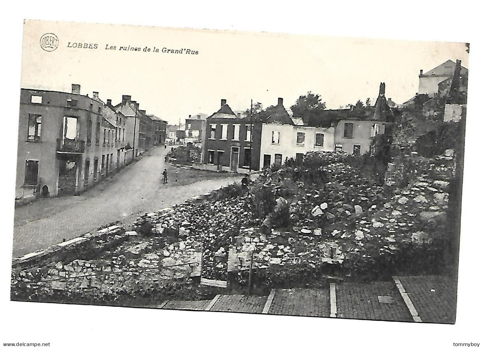 CPA Lobbes - Les Ruines De La Grand'Rue  (small Pleat In The Middle) - Lobbes