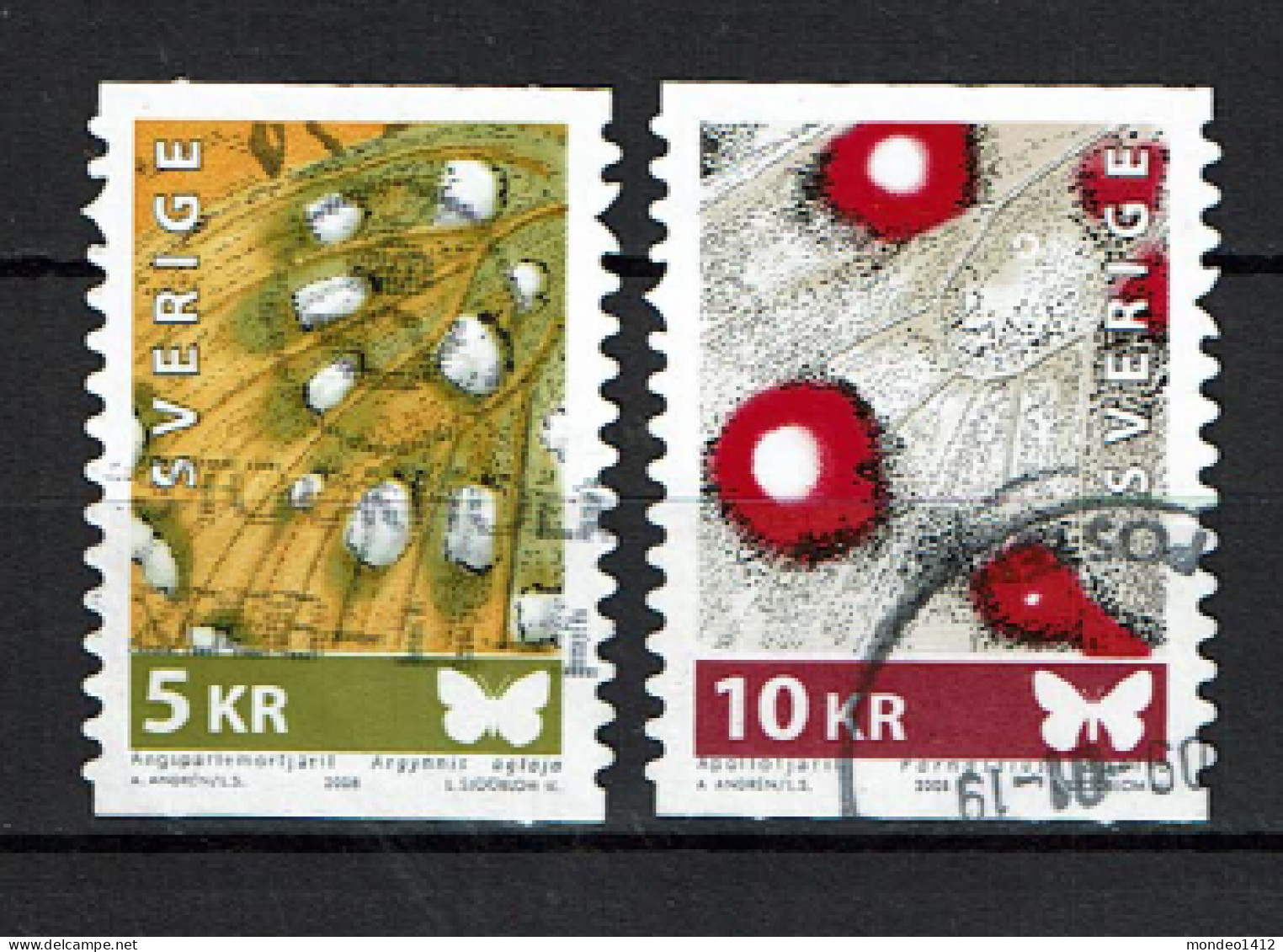 Sweden 2008 - Butterflies, Papillons, Vlinders  -  Used - Gebruikt