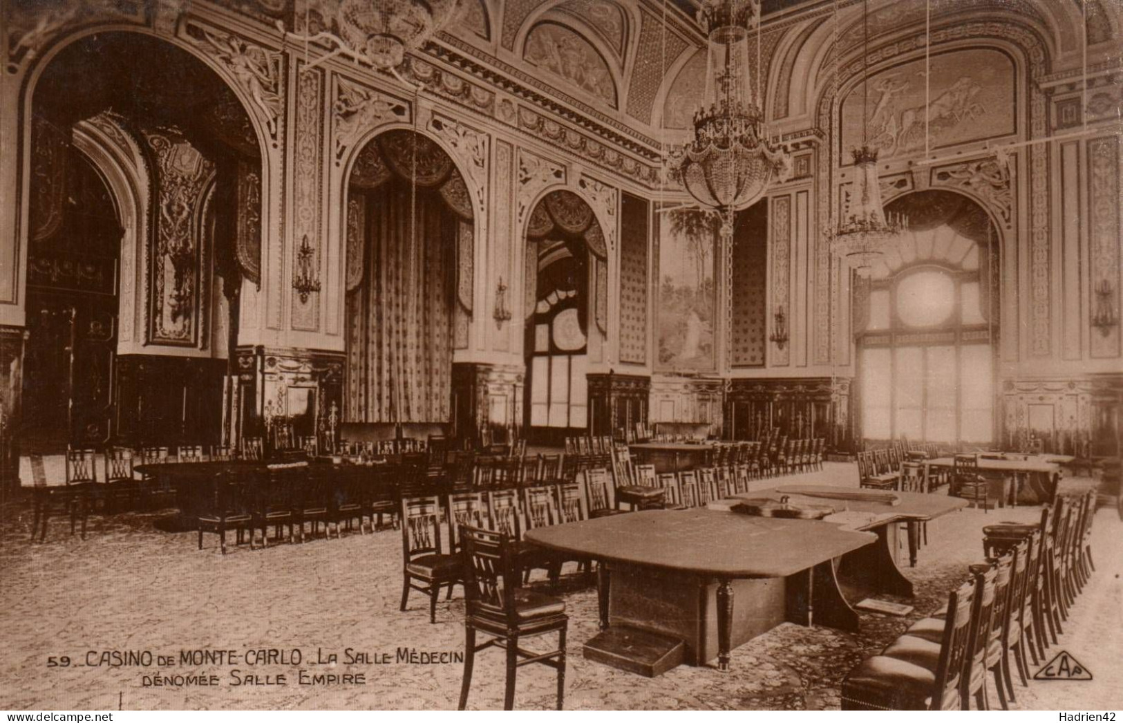 RECTO/VERSO - CPA - MONACO - CASINO - SALLE MEDECIN - SALLE EMPIRE - Casino