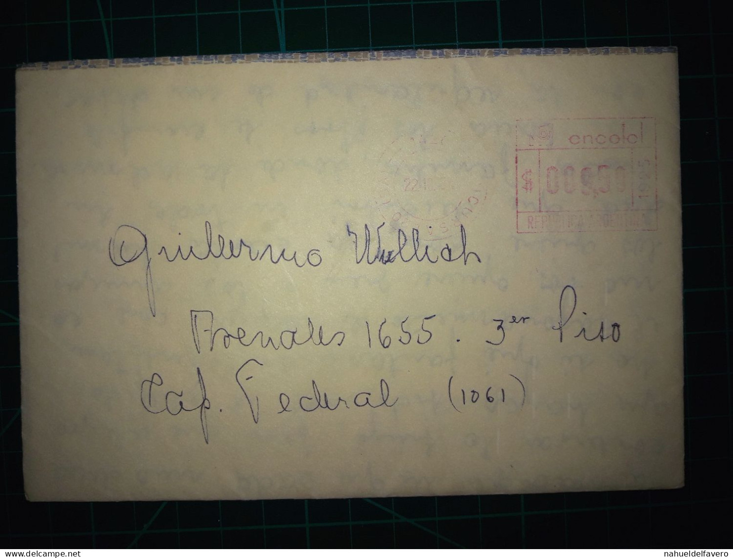 ARGENTINE; Enveloppe Avec Affranchissement Mécanique Envoyée à Capital Federal. Année 1984 - Usati