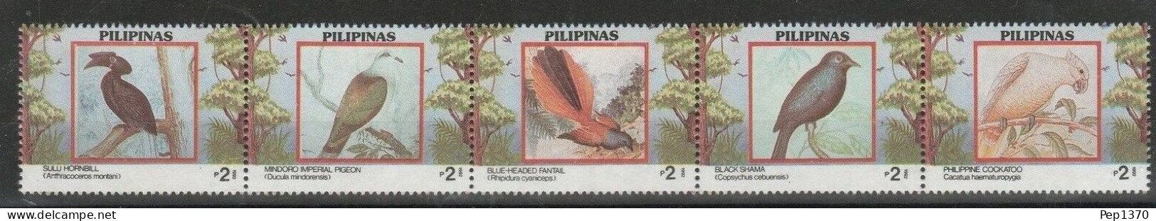 FILIPINAS 1992 - AVES - PAJAROS - 1958/1962** - Strip - Philippines