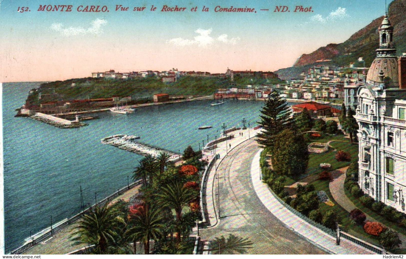 RECTO/VERSO - CPA - MONACO - MONTE CARLO - VUE SUR LE ROCHER ET LA CONDAMINE - Hafen