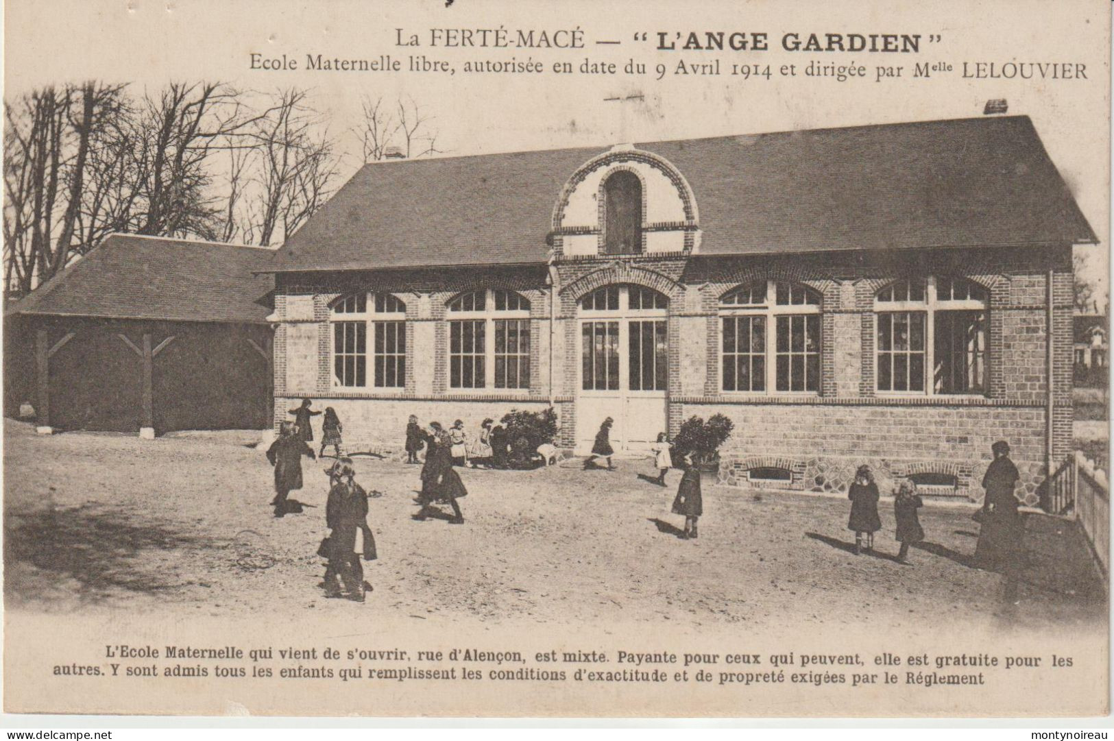 Orne : LA FERTE  MACE : Vue " L '  Ange  Gardien " école Maternelle Libre - La Ferte Mace