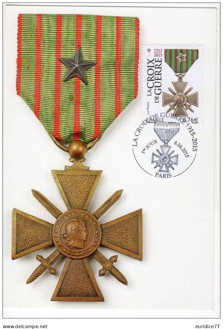 France 2015 - Croix De Guerre Carte Maximum - 2010-2019