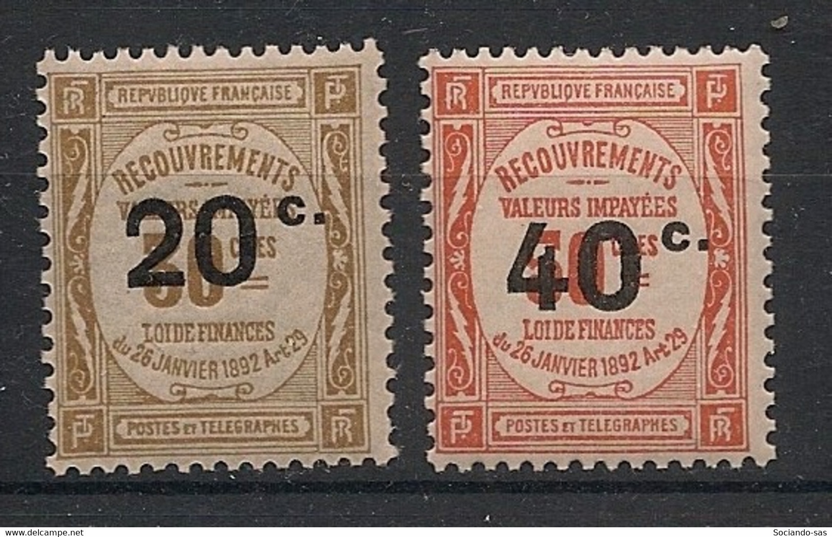 FRANCE - 1917 - Taxe TT N°YT. 49 Et 50 - Recouvrements - Neuf Luxe ** / MNH / Postfrisch - 1859-1959 Postfris