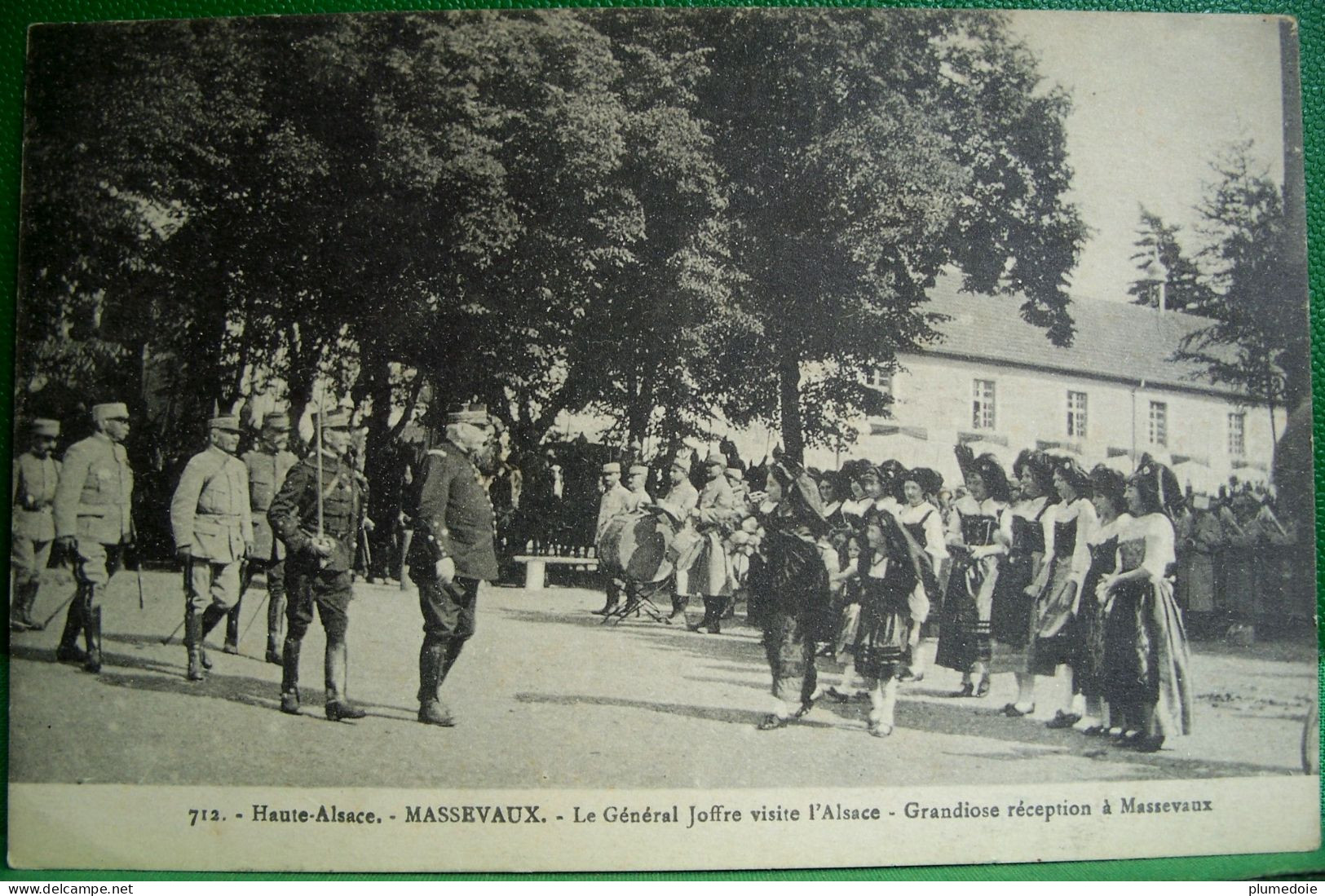 Cpa 68 MASSEVAUX   LE GENERAL JOFFRE VISITE L ALSACE , GRANDIOSE RECEPTION ,Enfants SOLDATS , WWI EDIT. CHADOURNE - Masevaux