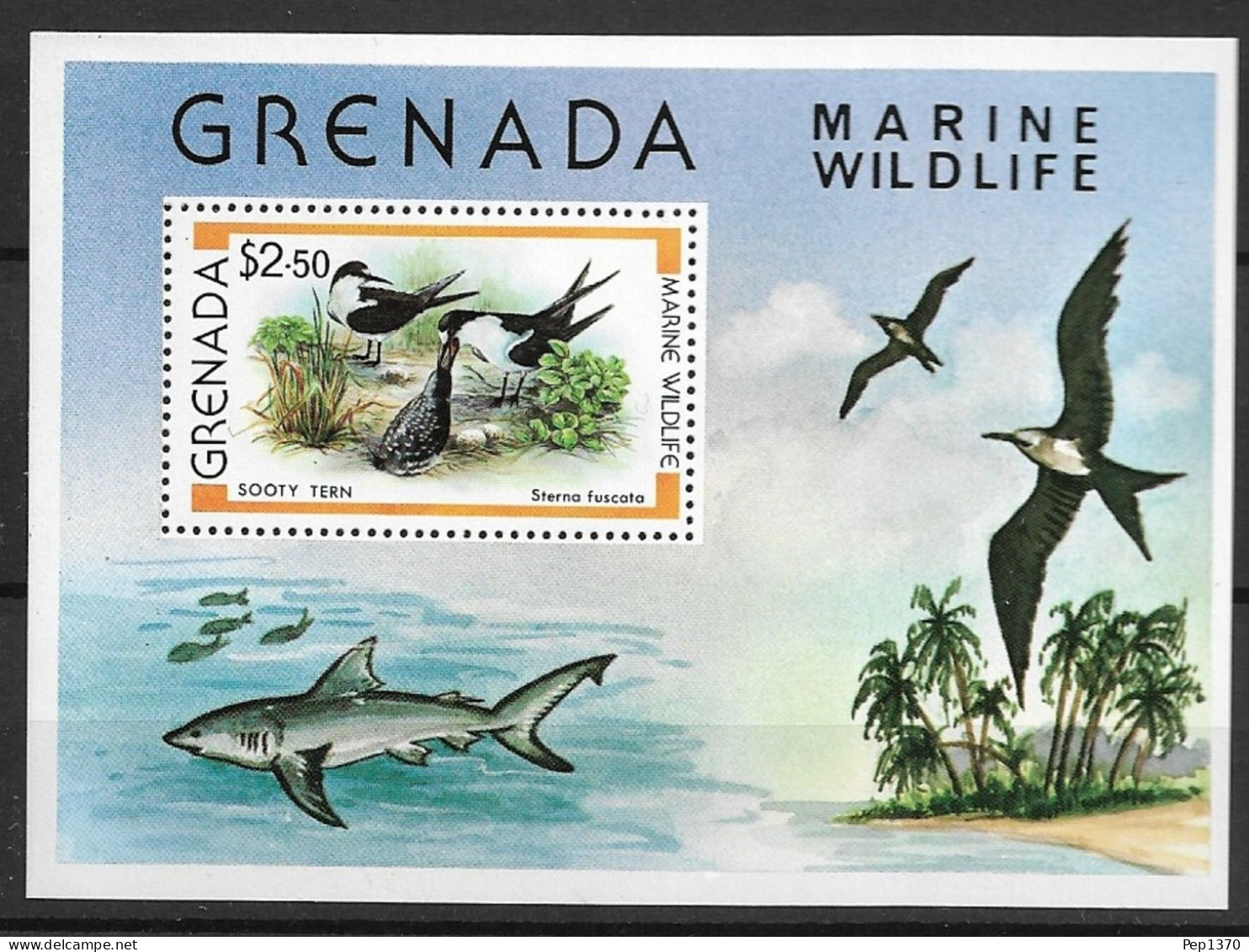 GRENADA 1979 - AVES - PAJAROS - VIDA MARINA - HB-82** - Grenade (1974-...)