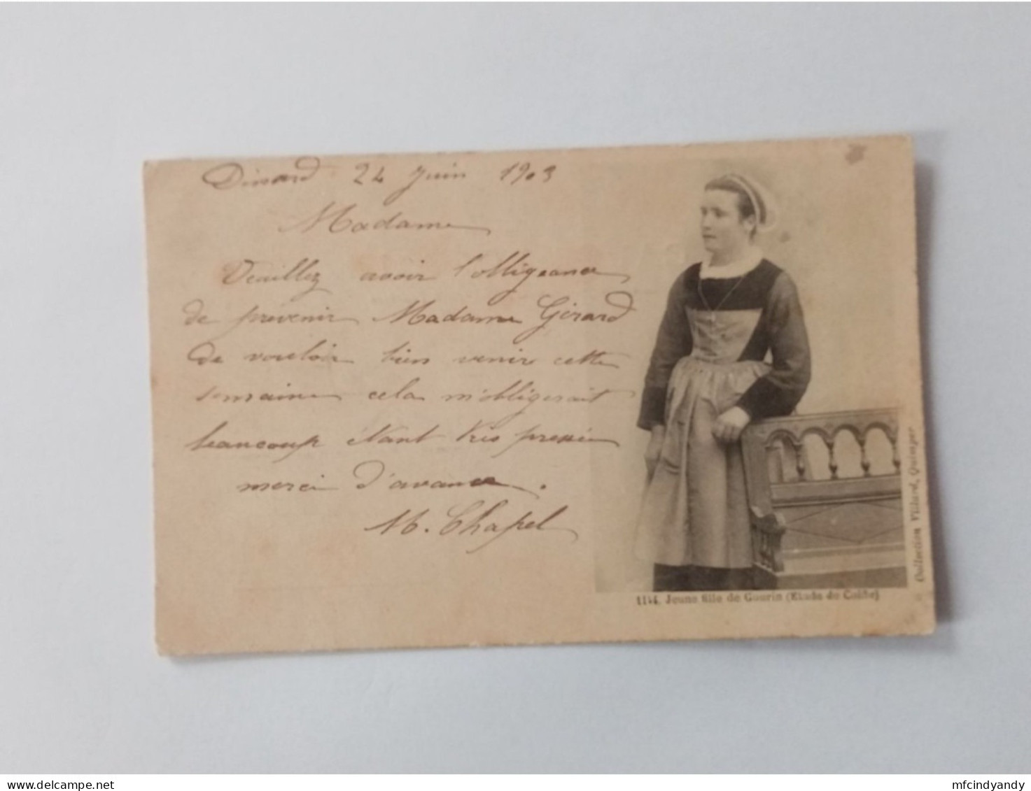 Carte Postale - Gourin - Jeune Fille De Gourin, Etude De Coiffe     (2Lpbxp) - Gourin