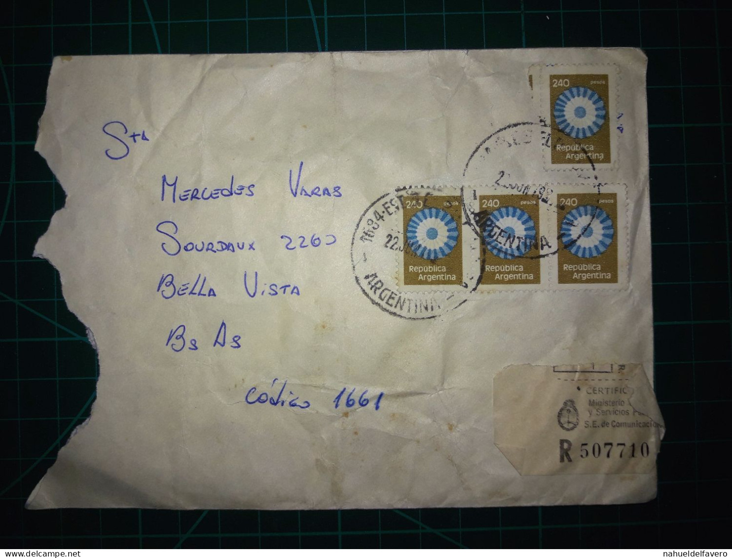 ARGENTINE; Enveloppe Avec Une Variété De Timbres-poste Distribués à Buenos Aires. Année 1992. - Gebruikt