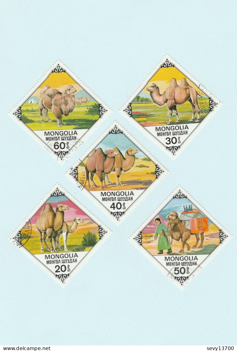 Mongolie lot 23 timbres Cavaliers Les caravanes la steppe les chevaux chameaux