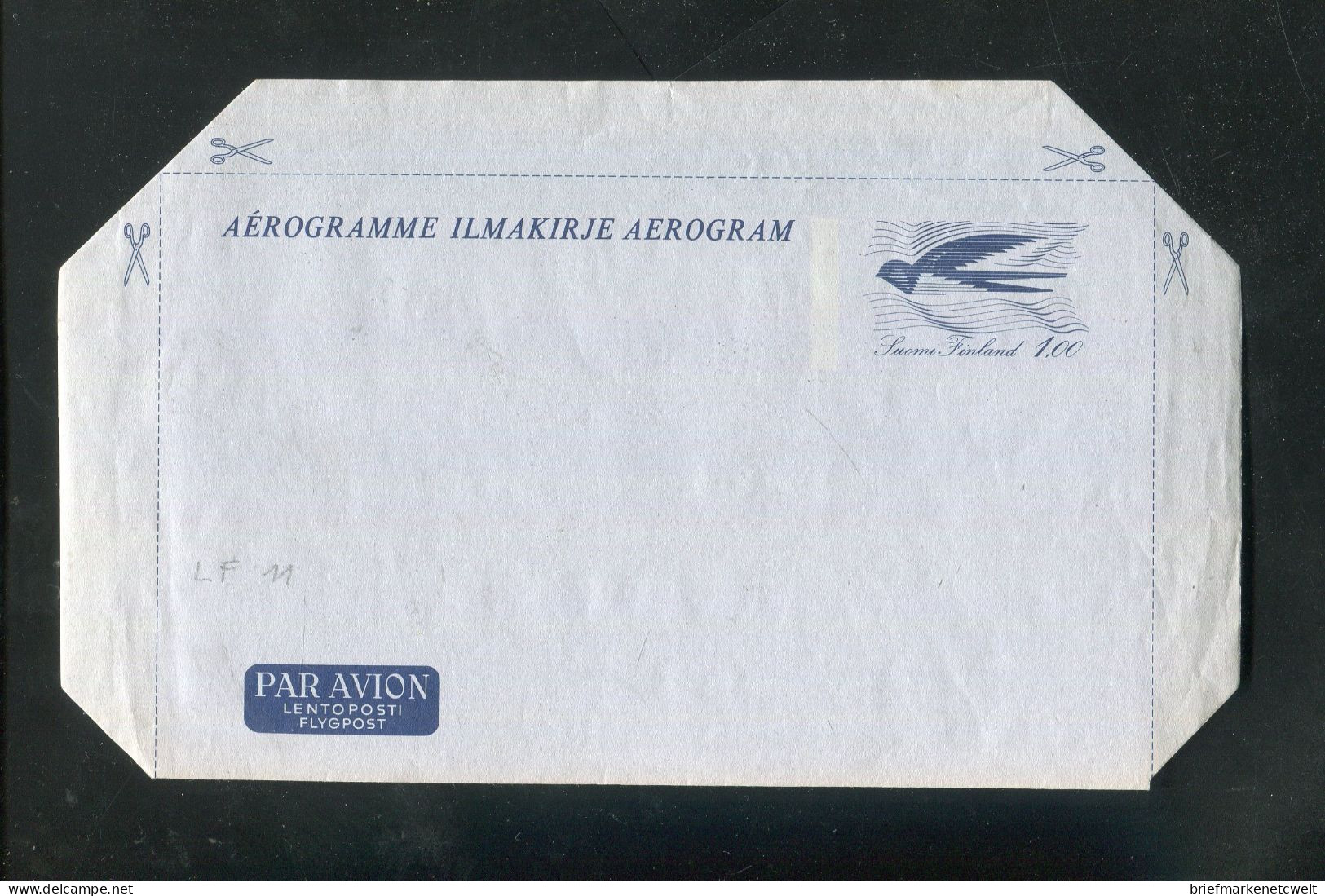 "FINNLAND" 1976, Luftpostfaltbrief Mi. LF 11 ** (B1088) - Postwaardestukken
