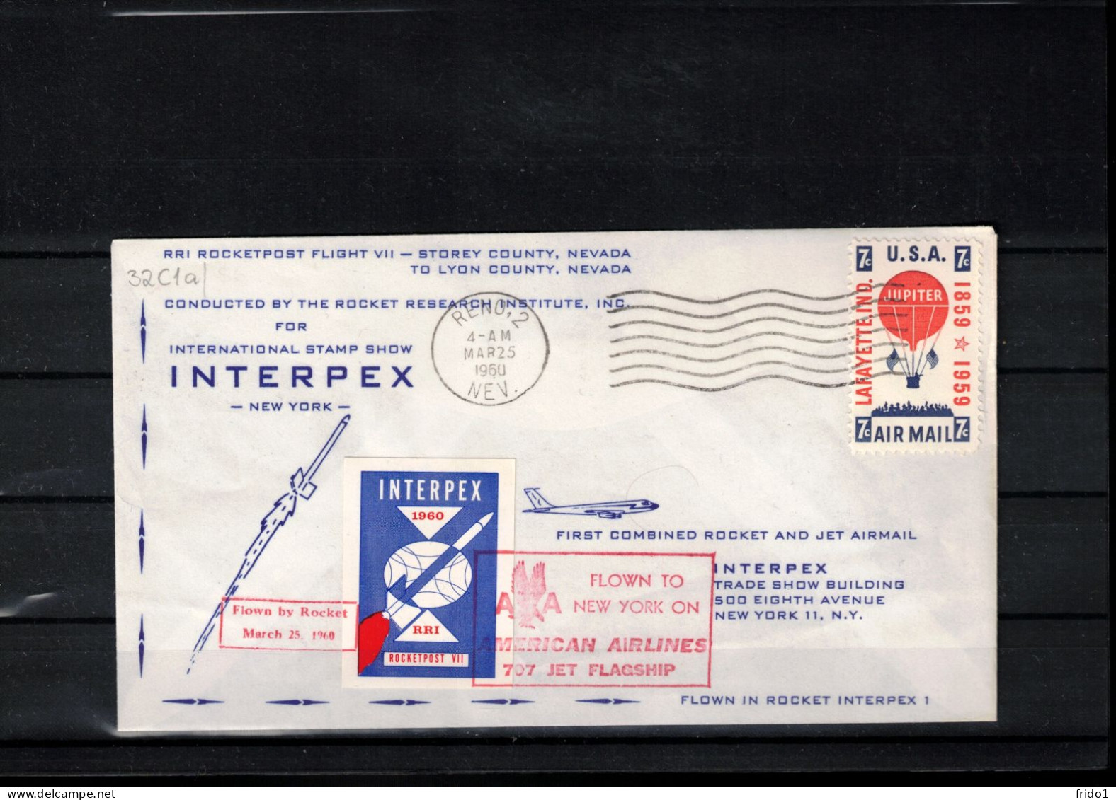 USA 1960 INTERPEX Rocket Mail With Imperforated Label Interesting Cover - Briefe U. Dokumente