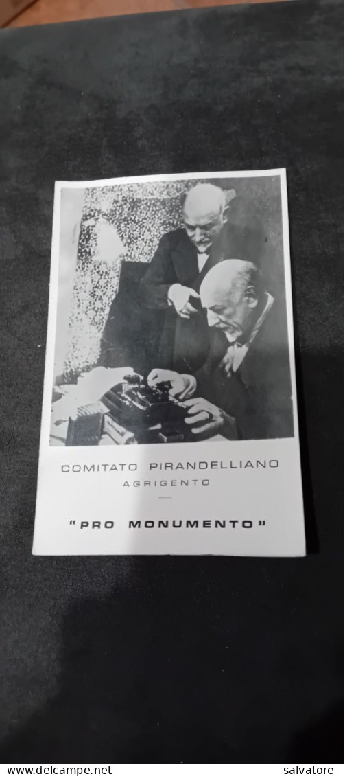 CARTOLINA AGRIGENTO- COMITATO PIRANDELLIANO PRO MONUMENTO- MONDADORI- FORMATO PICCOLO ANNI 40 - Agrigento