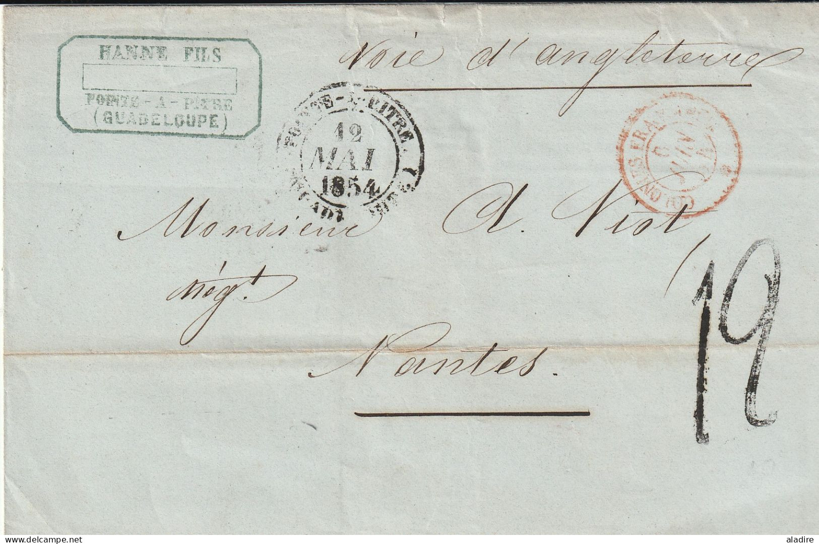 1818/1947 - petite collection de 18 lettres maritimes, carte postale, enveloppes, 1 devant de GUADELOUPE  (36 scans)