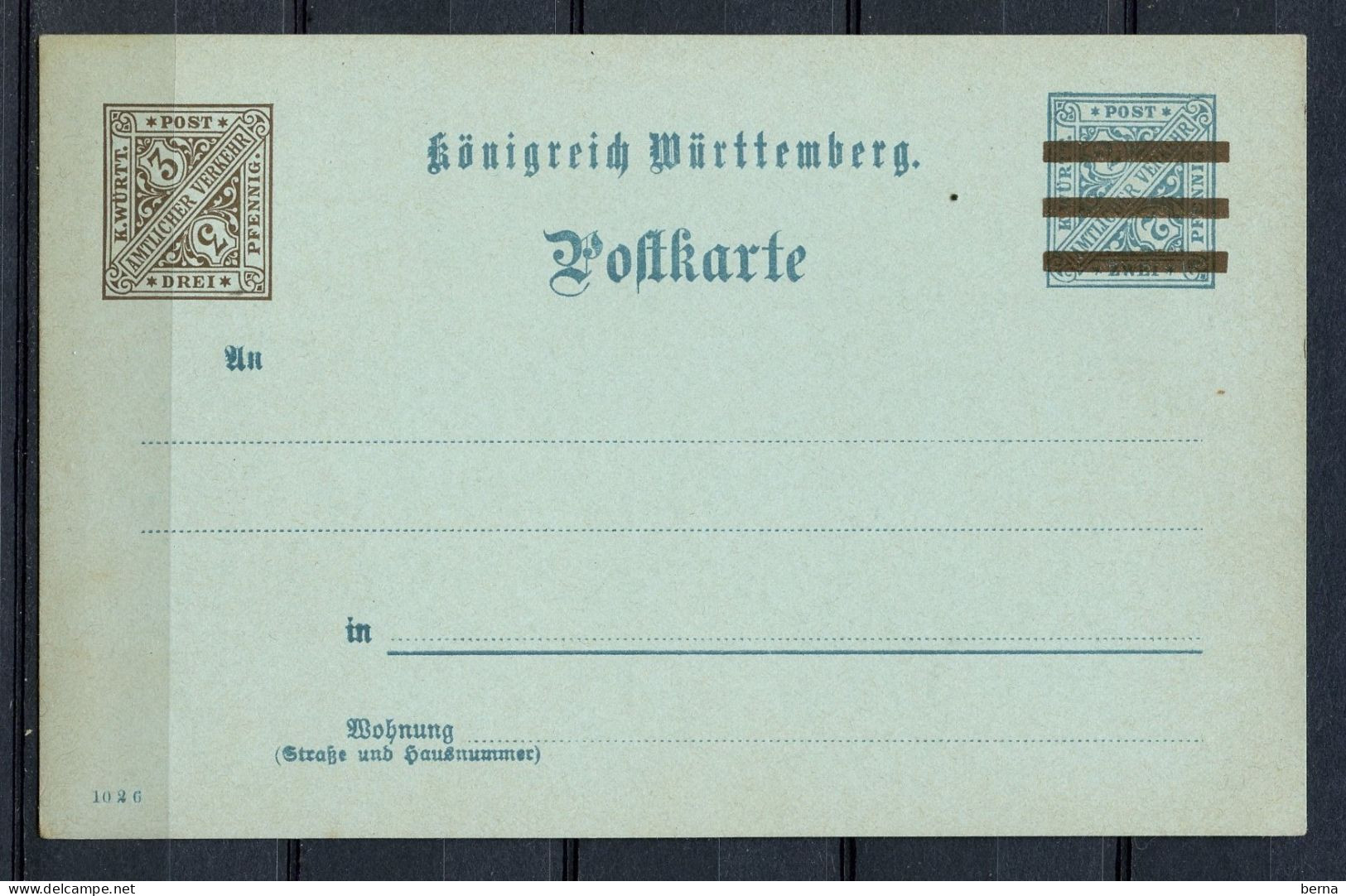 WURTEMBERG POSTAL STATIONERY - Postal  Stationery