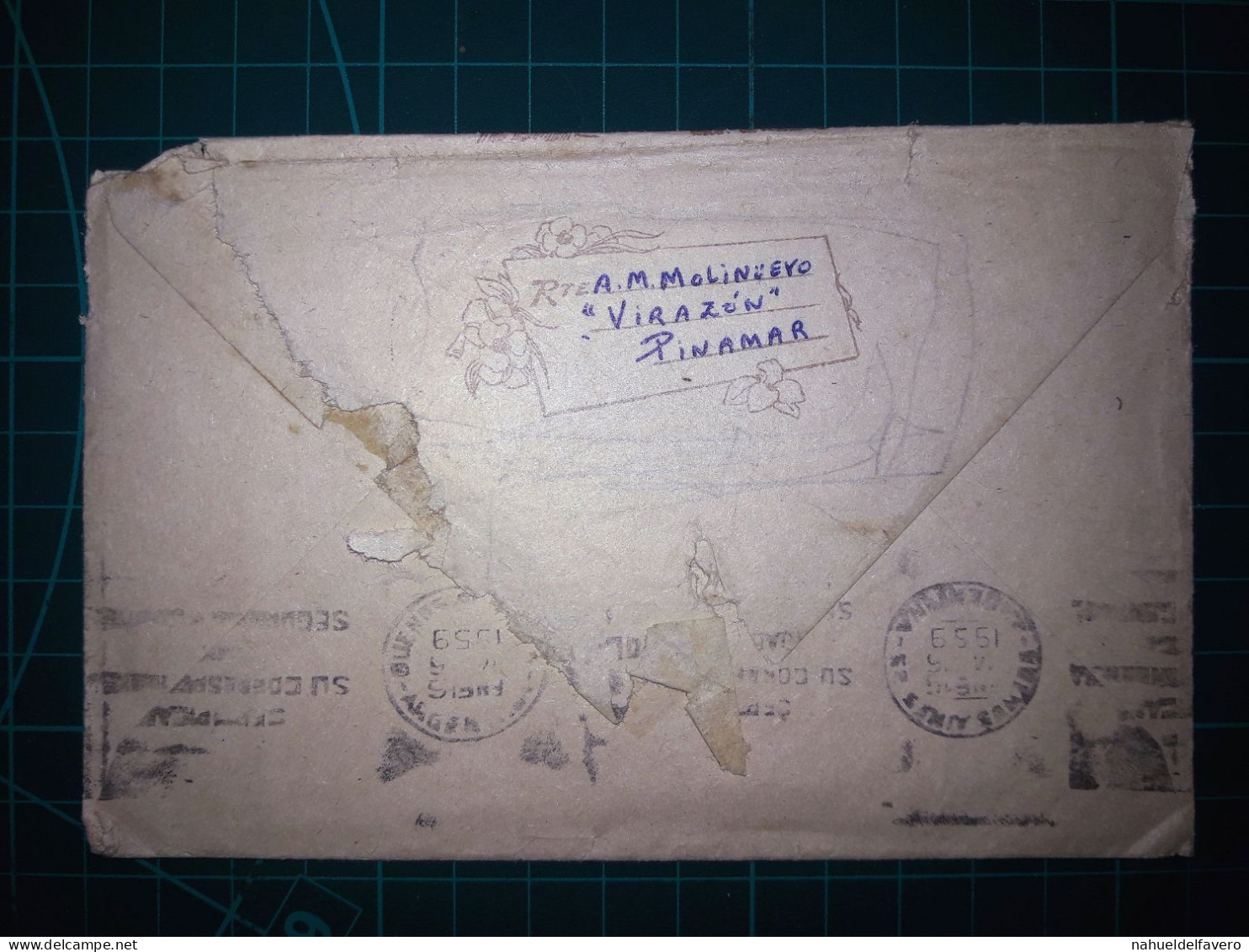 ARGENTINE; Enveloppe Avec Une Variété De Timbres-poste Distribués à Buenos Aires. Années 1950. - Usados