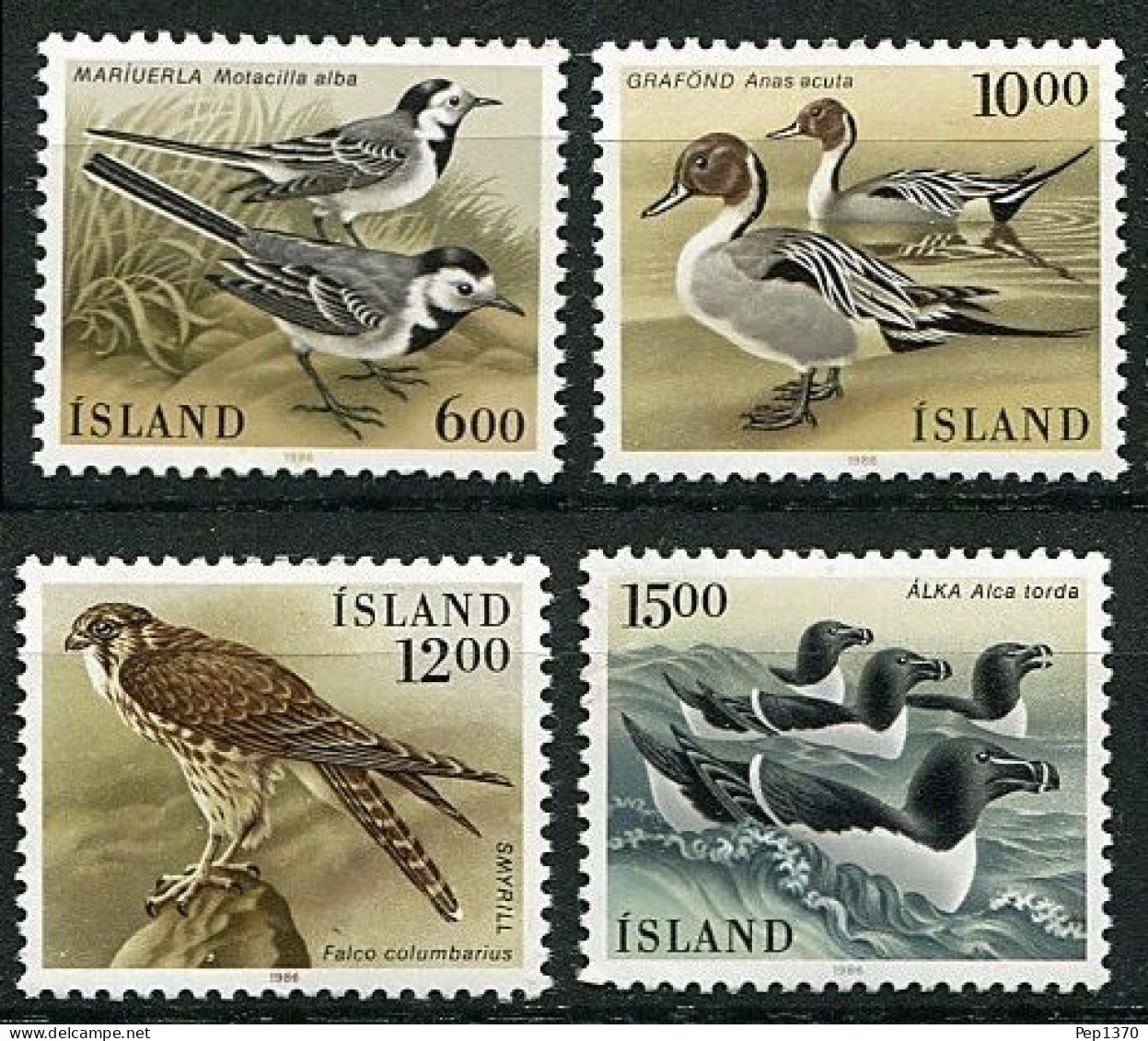 ISLANDIA 1988 - ICELAND - AVES - PAJAROS - YVERT 597/600** - Nuovi