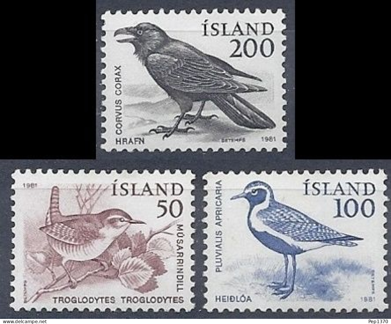 ISLANDIA 1981 - ICELAND - AVES - PAJAROS - YVERT 520/522** - Unused Stamps