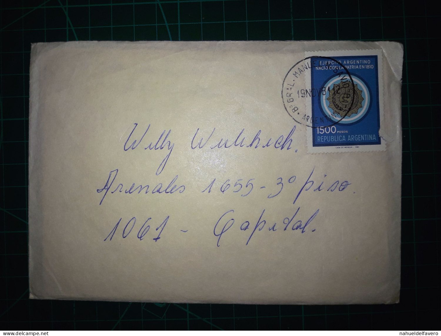 ARGENTINE; Enveloppe Avec Une Variété De Timbres-poste Distribués à Capital Federal. Années 1950. - Gebraucht
