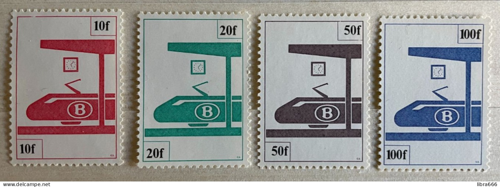 (4 X) - BELGIË / BELGIQUE 1982 YT 455-456-457-458  MNH / Postpakketzegels - Timbres Pour Colis Postaux - Trains