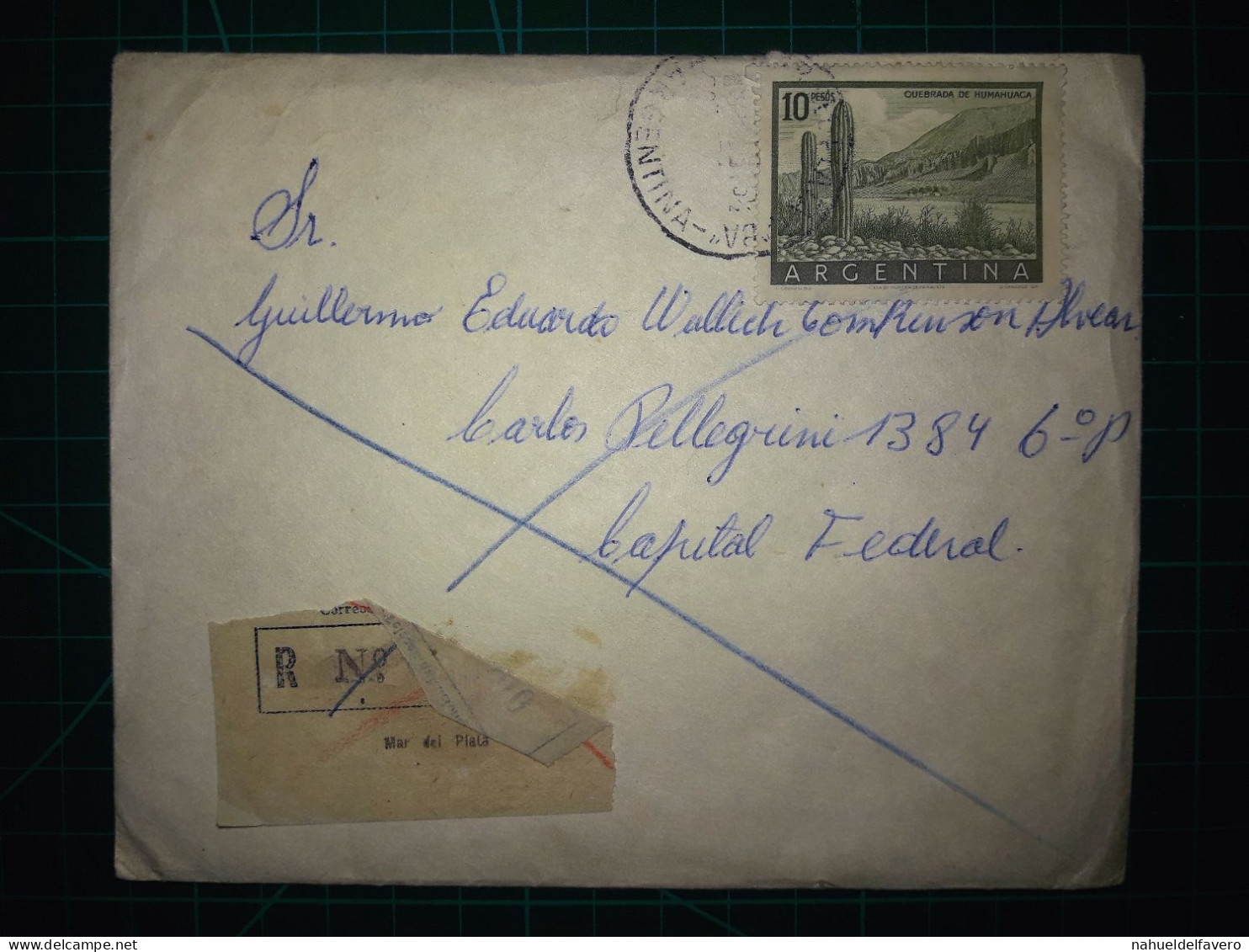 ARGENTINE; Enveloppe Avec Une Variété De Timbres-poste Distribués à Capital Federal. Années 1960. - Usati