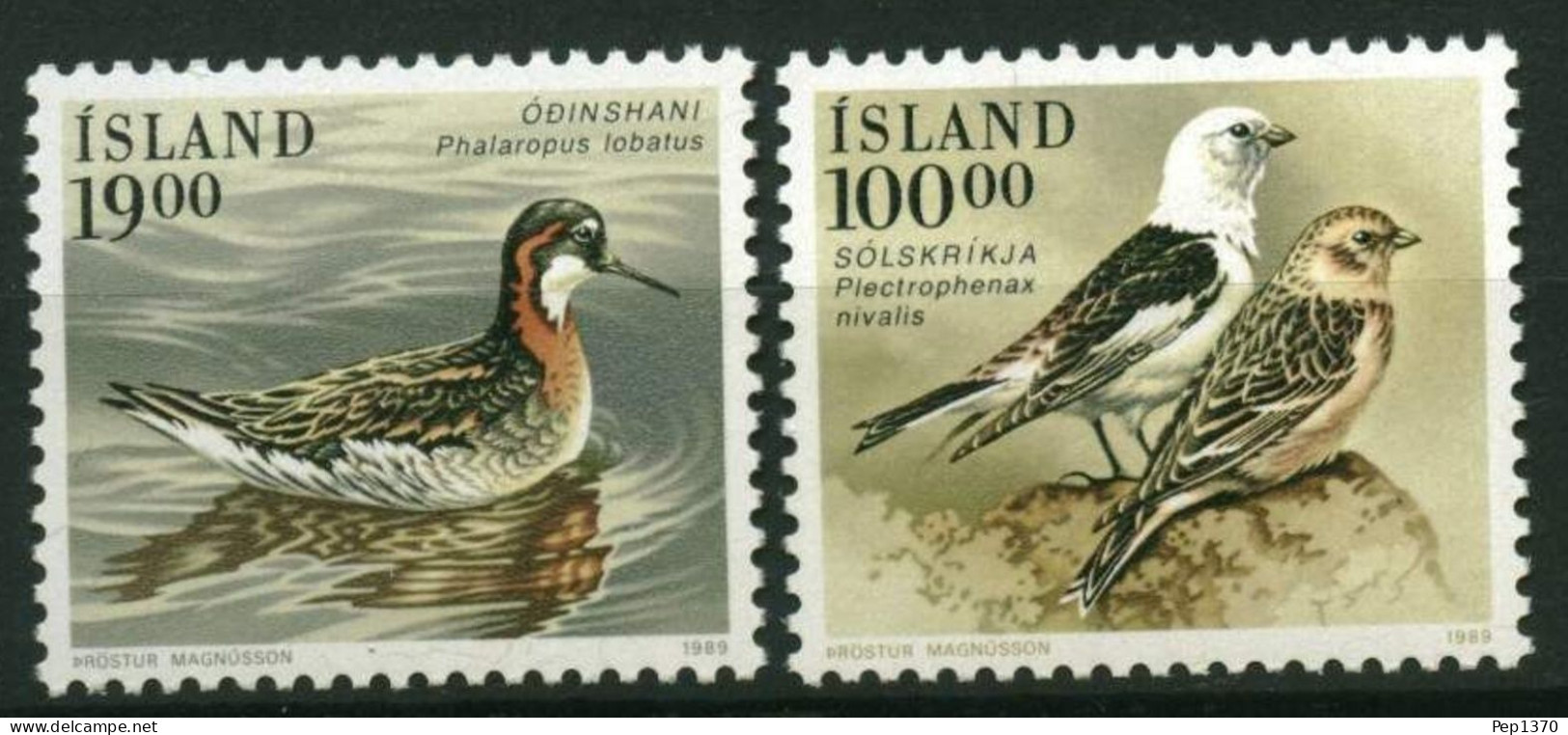 ISLANDIA 1989 - ICELAND - AVES - PAJAROS - YVERT 650/651** - Unused Stamps