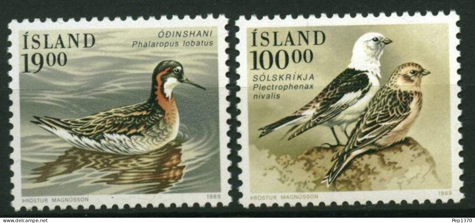 ISLANDIA 1989 - ICELAND - AVES - PAJAROS - YVERT 650/651** - Nuevos