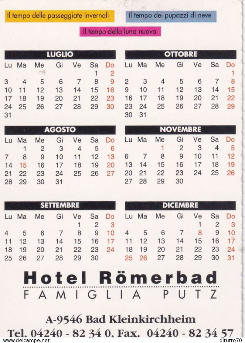 Calendarietto - Hotel Romerbad - Bad Kleinkirchhim - Anno 1995 - Petit Format : 1991-00