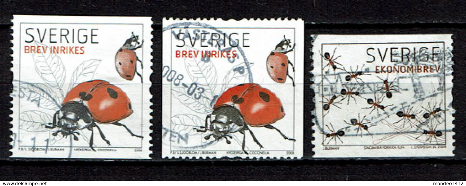 Sweden 2008 - Insects, Insectes, Fourmis, Coccinelle - Used - Oblitérés