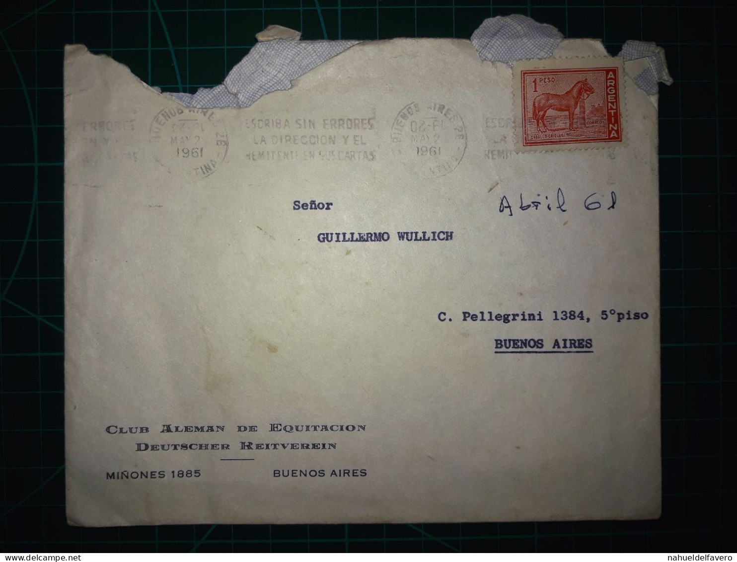 ARGENTINE; Enveloppe Avec Une Variété De Timbres-poste Distribués à Buenos Aires. Années 1961 - Used Stamps