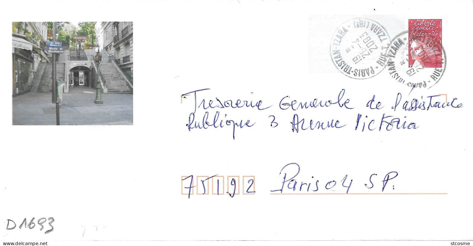 D1693 Entier Postal / Postal Stationnery / PSE - PAP Luquet - Montmartre (75) 809-lot B9J/0202930 - PAP: Aufdrucke/Luquet