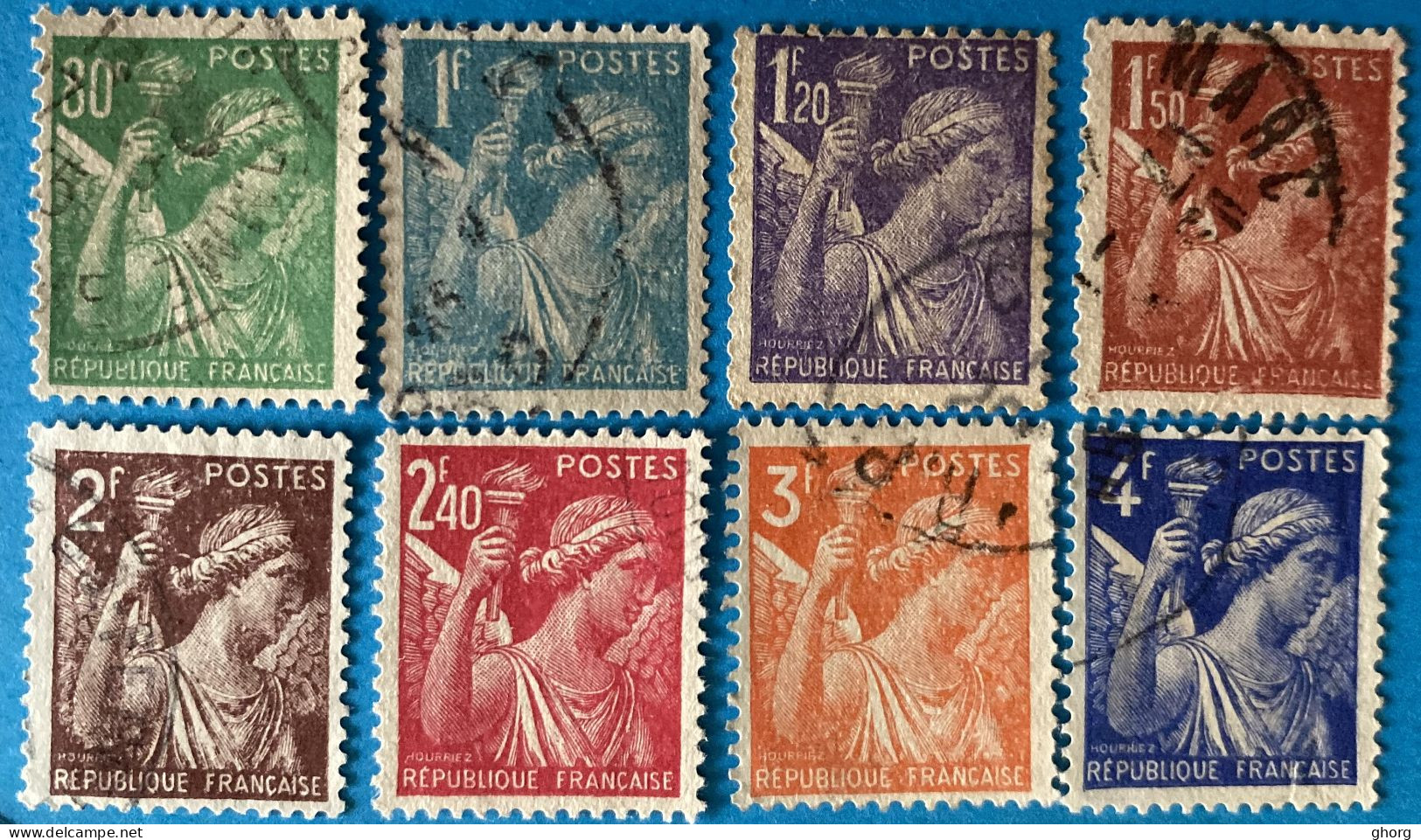 France 1944 : Type Iris N° 649 à 656 Oblitérés - Used Stamps